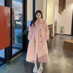 Aiertu cold weather outfits Autumn Thickened Extended Suit Collar Faux Mink Fur Fur Integrated Fur Environmental Protection Fur Women's Coat Large aiertu