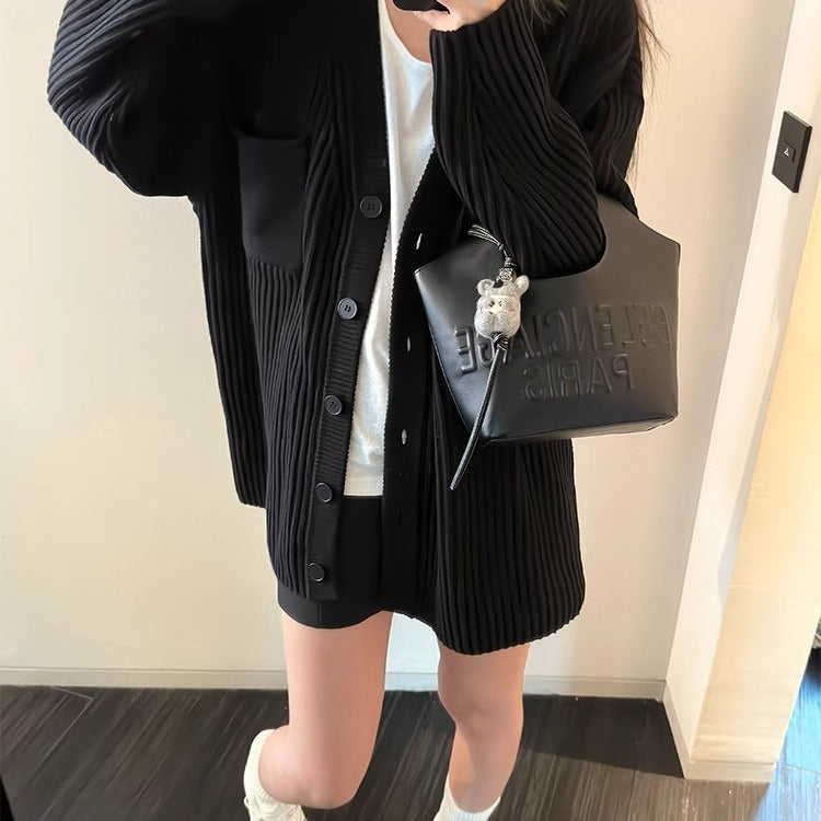Aiertu grunge outfits Chocolate Maillard Lazy Hanging Fashion Trendy Sweater Coat Women's Thickened Loose Knitted Cardigan Autumn and Winter aiertu