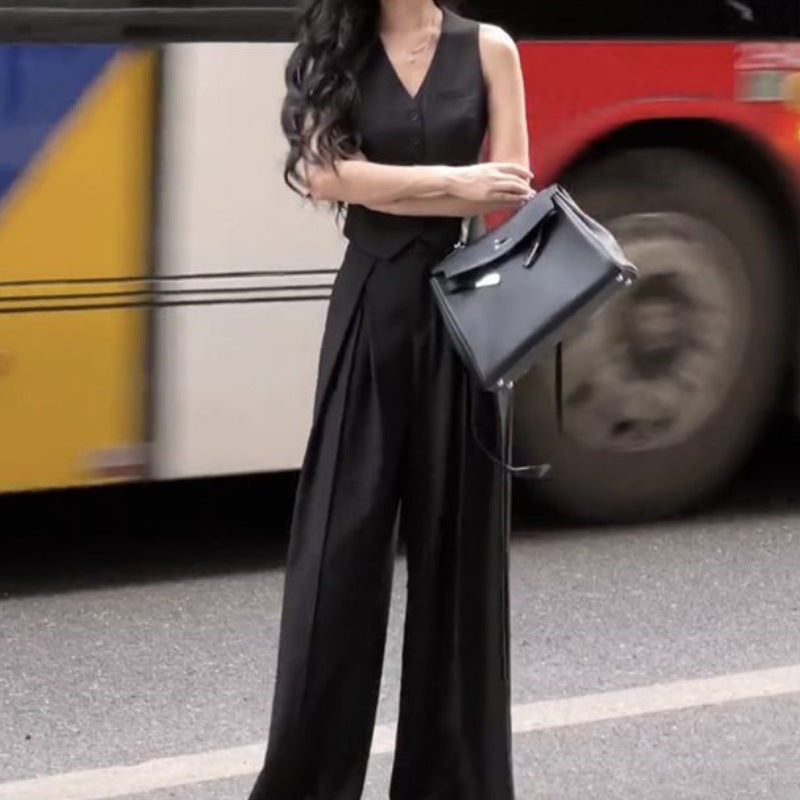 Aiertu Black Chanel Style Suit Vest Women's Summer Thin High-End Fashionable Vest Sleeveless Top aiertu