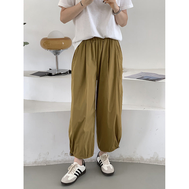 Aiertu Trousers Drawstring Casual Pants Summer Korean Style Loose Casual Pants Trousers aiertu