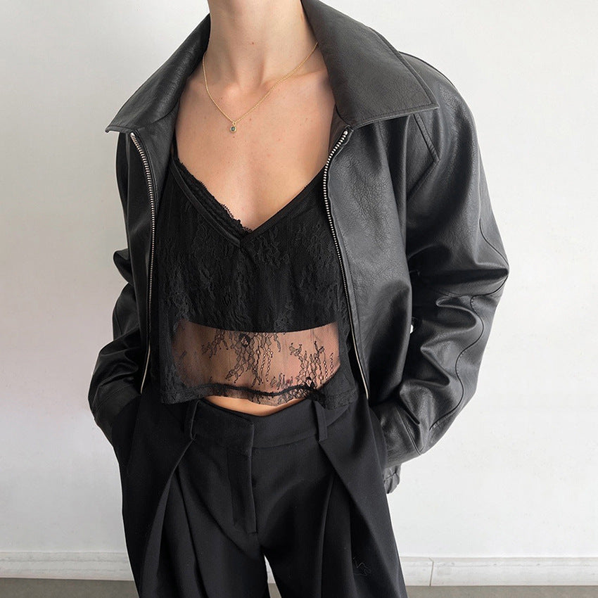 Aiertu y2k outfits Sexy Polyester Lace Sling V-neck Short Pullover Vest Summer Fashion Women aiertu