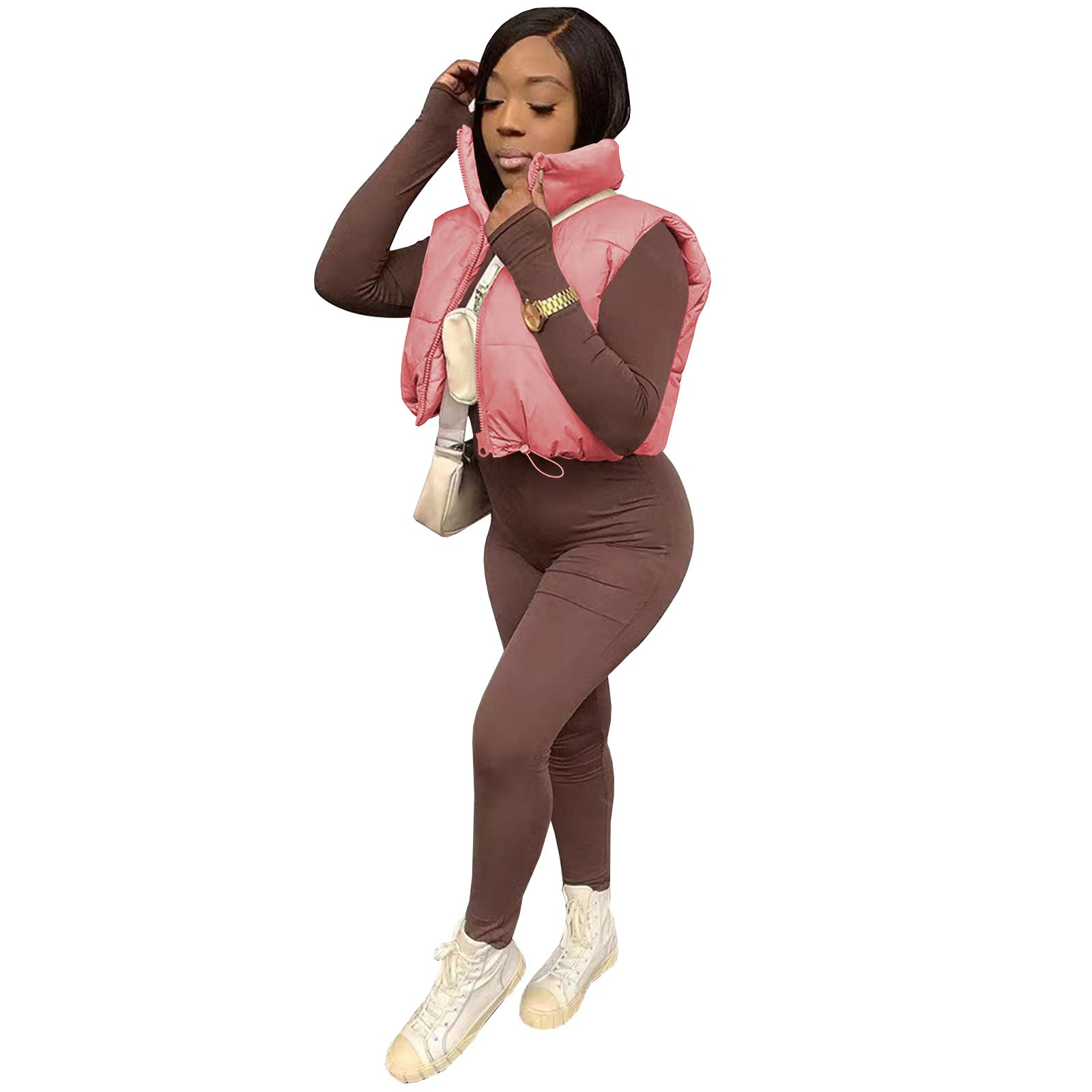 Aiertu datenight fall outfits Women's Winter Fashion Casual Solid Color Vest Coat aiertu