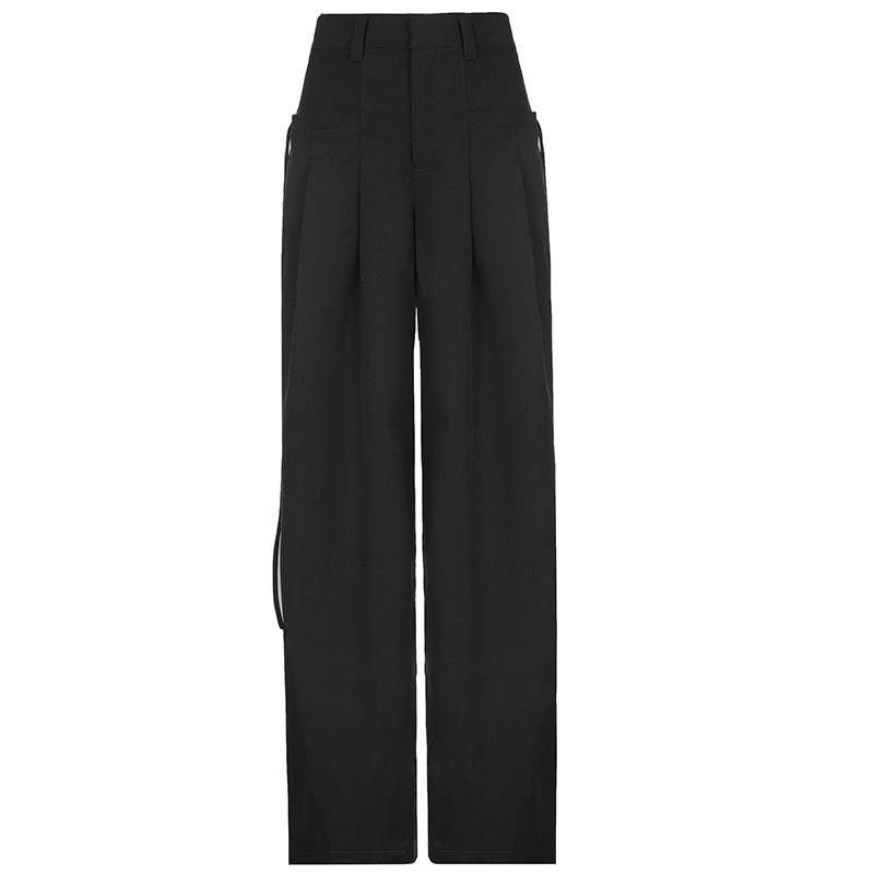 Aiertu trashy outfits Spring and Summer New Trendy Fashion Retro Street Loose Low Waist Solid Color Woven Pants aiertu