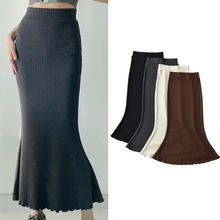 Aiertu fashion outfits Gentle Sheath Fishtail Skirt for Women Spring Ins Blogger High Waist Slim Mid-Length Skirt aiertu