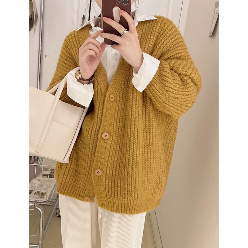 Aiertu fall outfits women Autumn and Winter Small Wear Creamy-white Lazy Style Sweater Wide Leg Pants High-Grade Three-Piece Suit aiertu