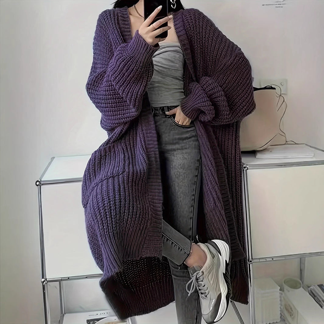 Aiertu fall outfits Cardigan Casual Loose Texture Clear Long aiertu