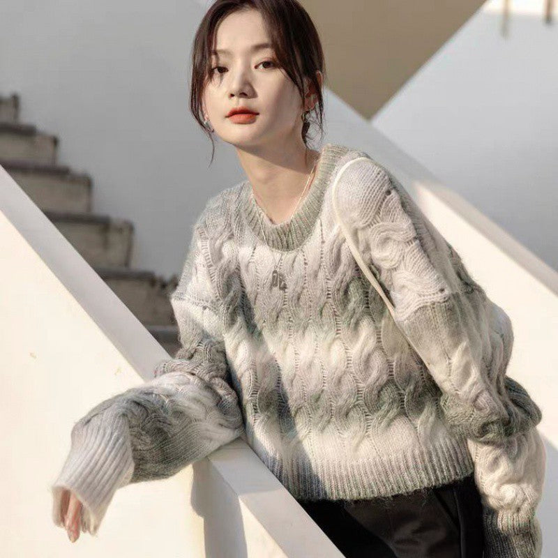 Aiertu trending fall outfits Spring and Autumn Gradient Retro Japanese Style Lazy Style Sweater Women's Korean Style Niche Fashion aiertu