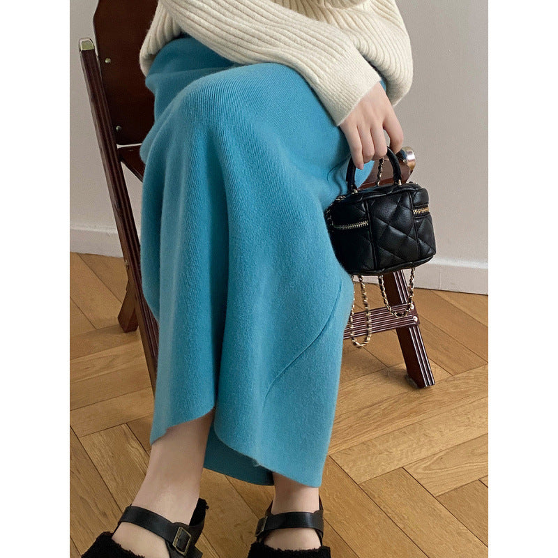 Aiertu outfit inspo winter Women's Mid-Length Wool Knitted Skirt Autumn and Winter Straight Skirt Super Nice Wool Sheath Straight Skirt aiertu