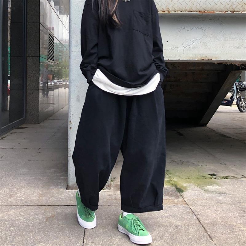 Aiertu trashy outfits INS Super Popular Japanese Retro Street Lazy Dark Wide-Leg Pants Loose Straight Solid Color Trousers for Men and Women aiertu