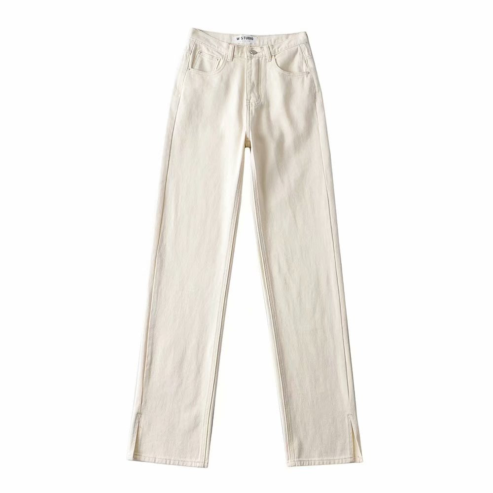Aiertu going out outfits Street High Waist Floor Split Jeans Loose Slimming Straight Mop Draping Trousers aiertu