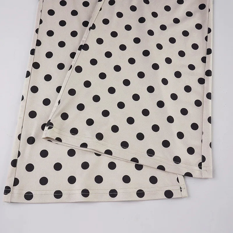 AIERTU  -  Retro Polka Dot Printed Micro-pull Pants Autumn New Loose Casual Low-rise Trousers Aiertu