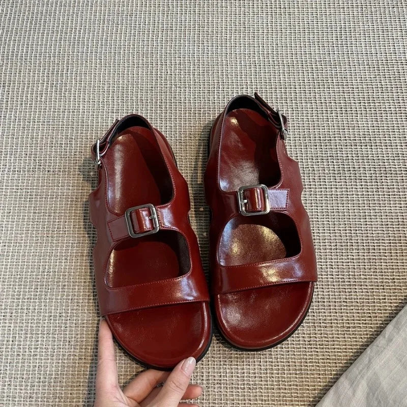 AIERTU  -  Retro Women Sandals Fashion Classic Leather Platform Sandals for Woman Comfort Vacation Casual Shoe Designer Shoes Zapatos Mujer Aiertu