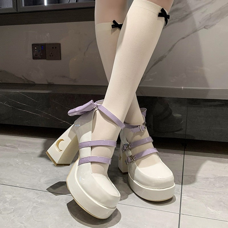Aiertu - Celestial Starlit Goth  Shoes Dark Academia Kawaii Academia Y2K Cottagecore Coquette Fairycore Dollette Princesscore Aiertu