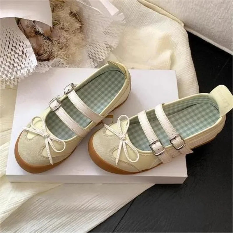 Aiertu Back  to school Women Flats Bow Ballet Dance Mary Jane Shoes Autumn Sandals Fashion New Brand Dress Designer Casual Shallow Shoes Zapatos Mujer Aiertu