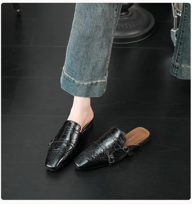 AIERTU  -  New Retro Women's Shoes Exquisite Britain Mueller Slippers for Woman Fashion Vacation Casual Shoes Designer Shoes Zapatos Mujer Aiertu