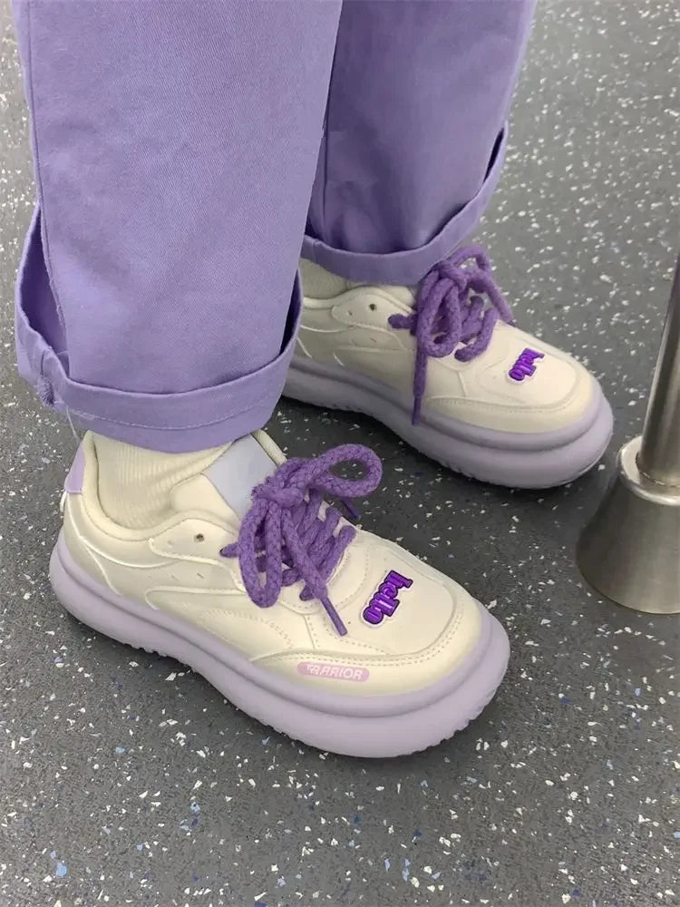 Aiertu Women Sneakers Purple Platform Sports Shoes Skateboard Tennis Female Flat Casual Vulcanize Kawaii Korean Spring Summer Footwear Aiertu