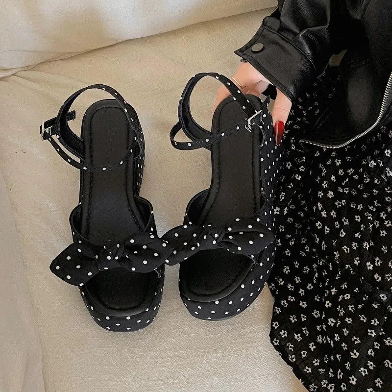 AIERTU  -  New Summer Women Floral Platform Thick Bottom Sandals Fashion Open Toe Party Dress Shoes Street Style Wedges Heels Sandalias Aiertu