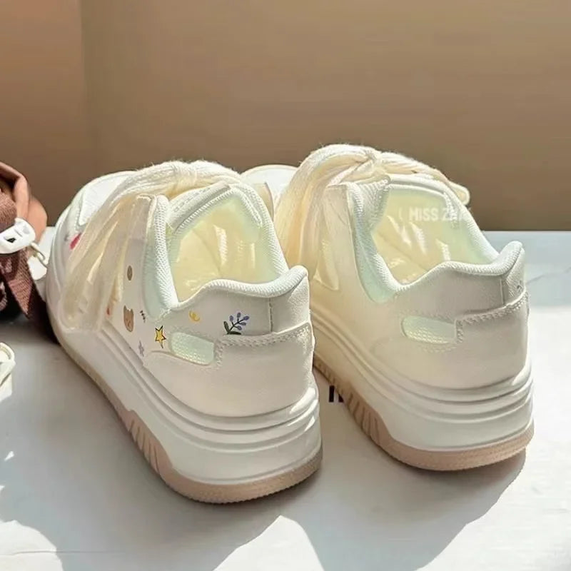 Aiertu Cute Cartoon Designer Sneakers Women 2024 Summer Breathable Mesh Women's Vulcanized Shoes Casual Fashion Student Platform Shoes Aiertu