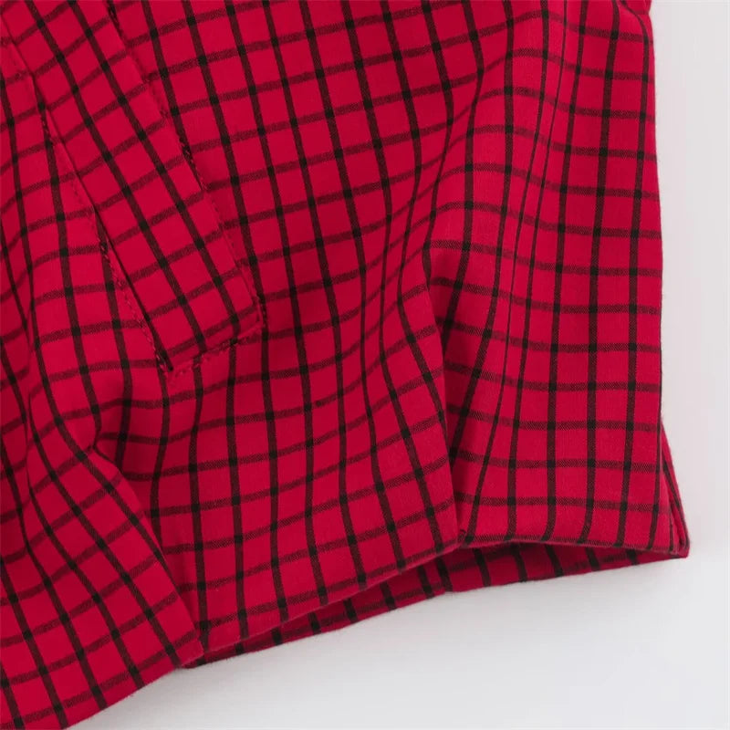 AIERTU  -  Women's Jacket Spring and Autumn New Fashionable Versatile Long-Sleeve Stand Collar Plaid Pilot Jacket Aiertu