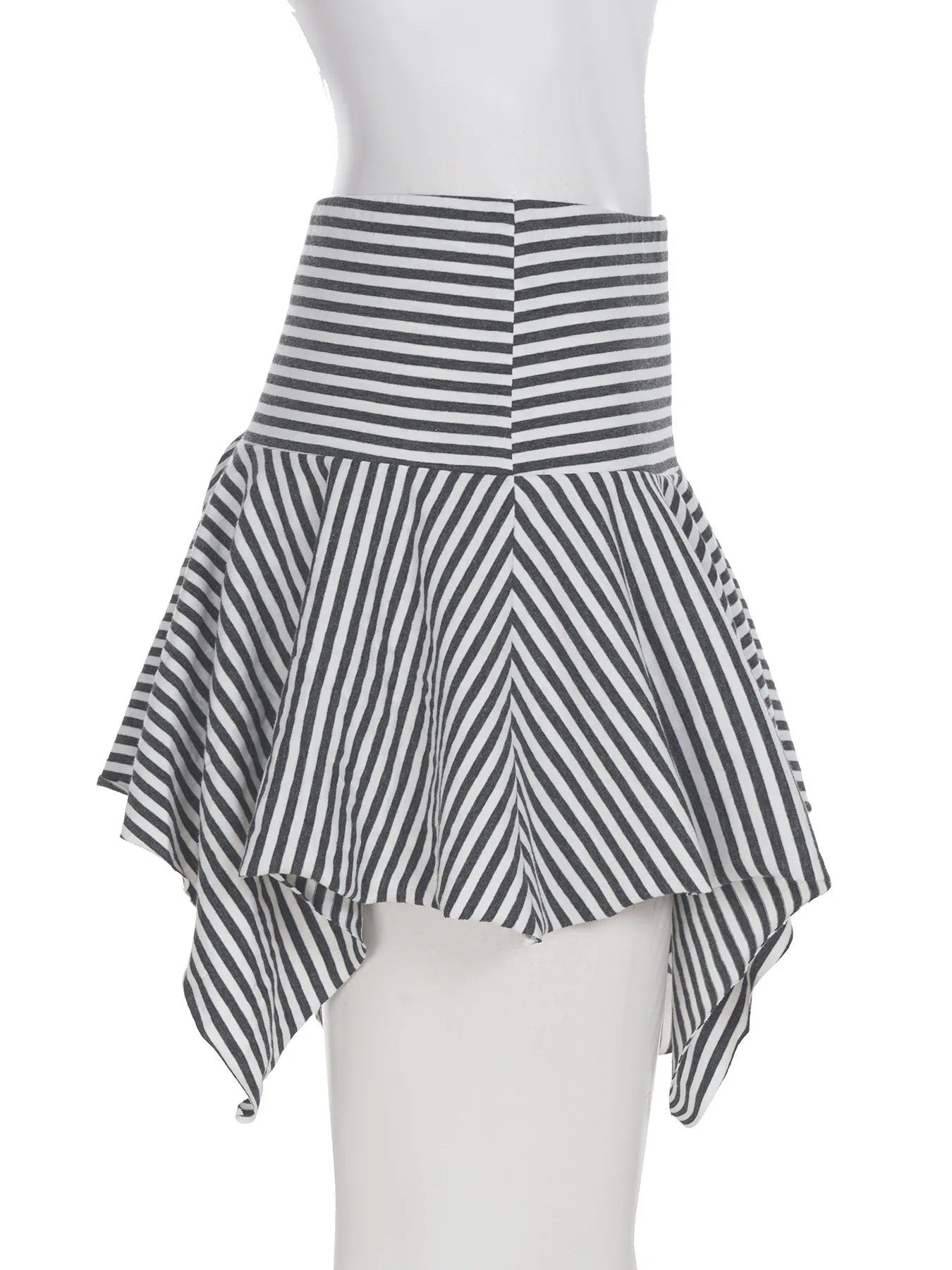 AIERTU  -  New Summer Women's Streetwear Striped Asymmetrical Mini Skirt Vintage Y2K Low Waist Stretch Slim Casual Skirt Aiertu
