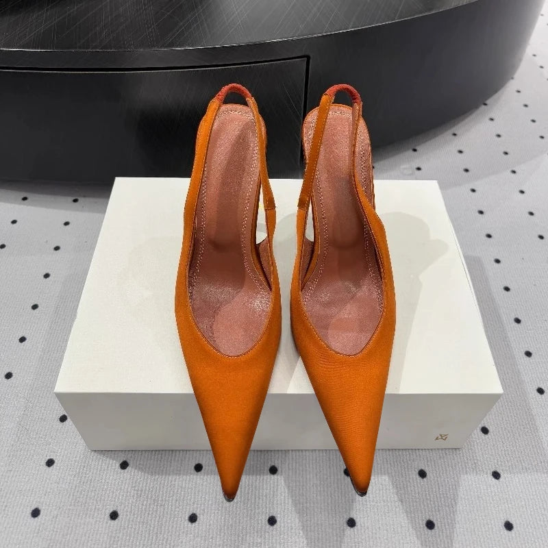 AIERTU  -  Fashion Summer New High Heels Women's Thin Heels Pointed Sexy Sandals Women's Empty Shoes Aiertu