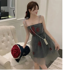 Aiertu Vintage Floral Strap Dress Women Sexy Backless Evening Party Fairy Dress  Spring High Street Korean Beach Casual Dress Aiertu