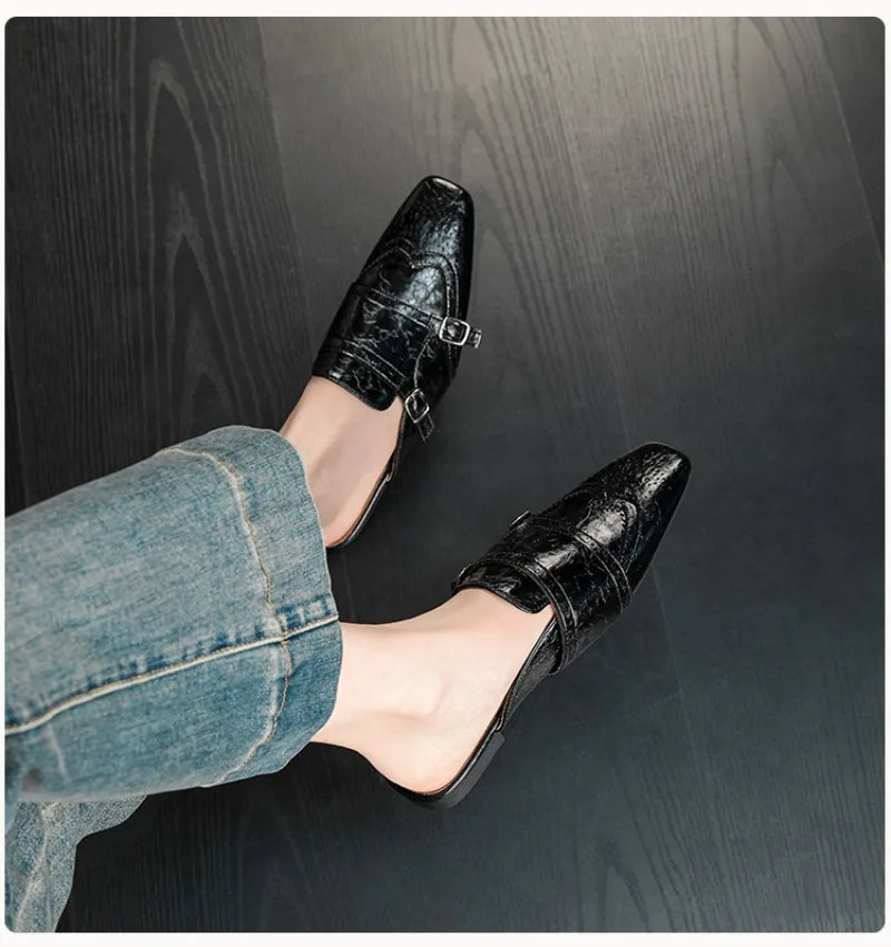 AIERTU  -  New Retro Women's Shoes Exquisite Britain Mueller Slippers for Woman Fashion Vacation Casual Shoes Designer Shoes Zapatos Mujer Aiertu