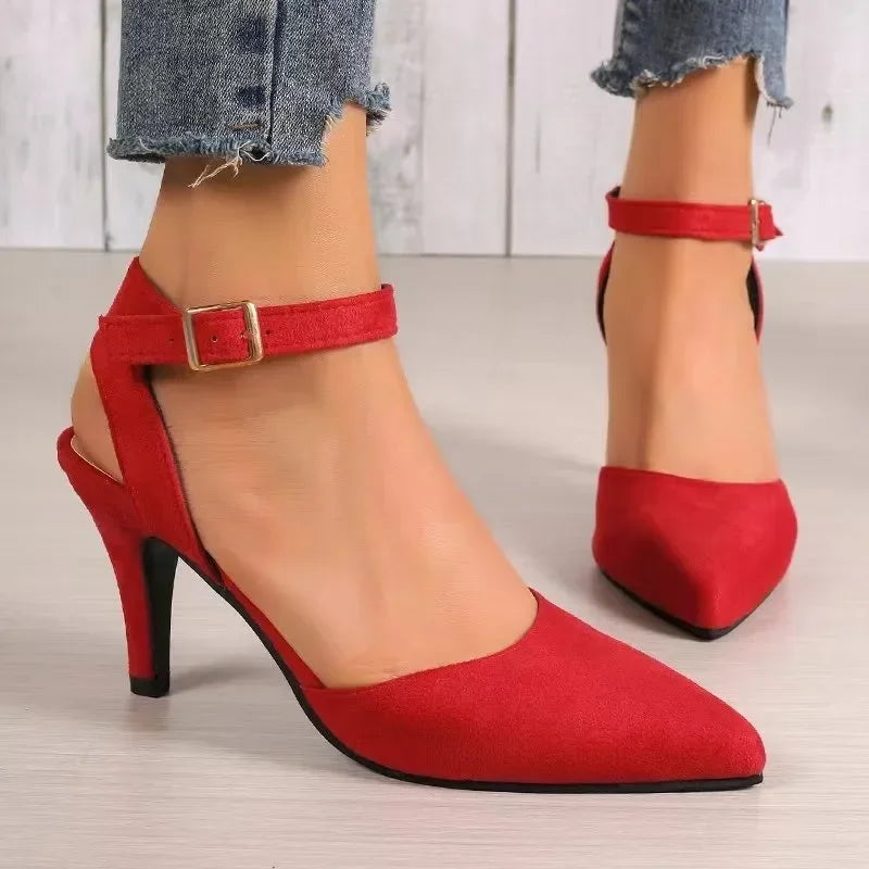 2024 Hot Sale Fashion Baotou Women Pumps Solid Color Outdoors Sexy Party Slender Heel High Heels Women's Sandals Plus Size 43 Aiertu