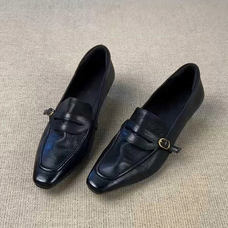 AIERTU  -  Fashion Womens Shoes Retro Luxury Genuine Leather Loafers for Woman Classic Britain Casual Shoes Designer Shoes Zapatos De Mujer Aiertu