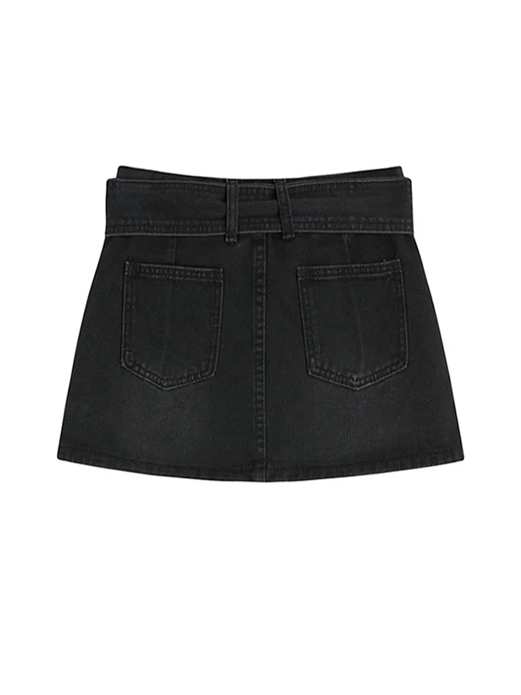 Aiertu Women Denim Shorts Skirt Vintage Streetwear A-line Jeans Skirts Casual All Match Female Slim Package Hip Mini Skirt Summer Aiertu