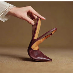 AIERTU  -  French Elegance Pointed Toe Flat Bottom Sandals Women's Summer Outdoor Wear Versatile Backless New Style Low Heel Slip-On Shoes Aiertu