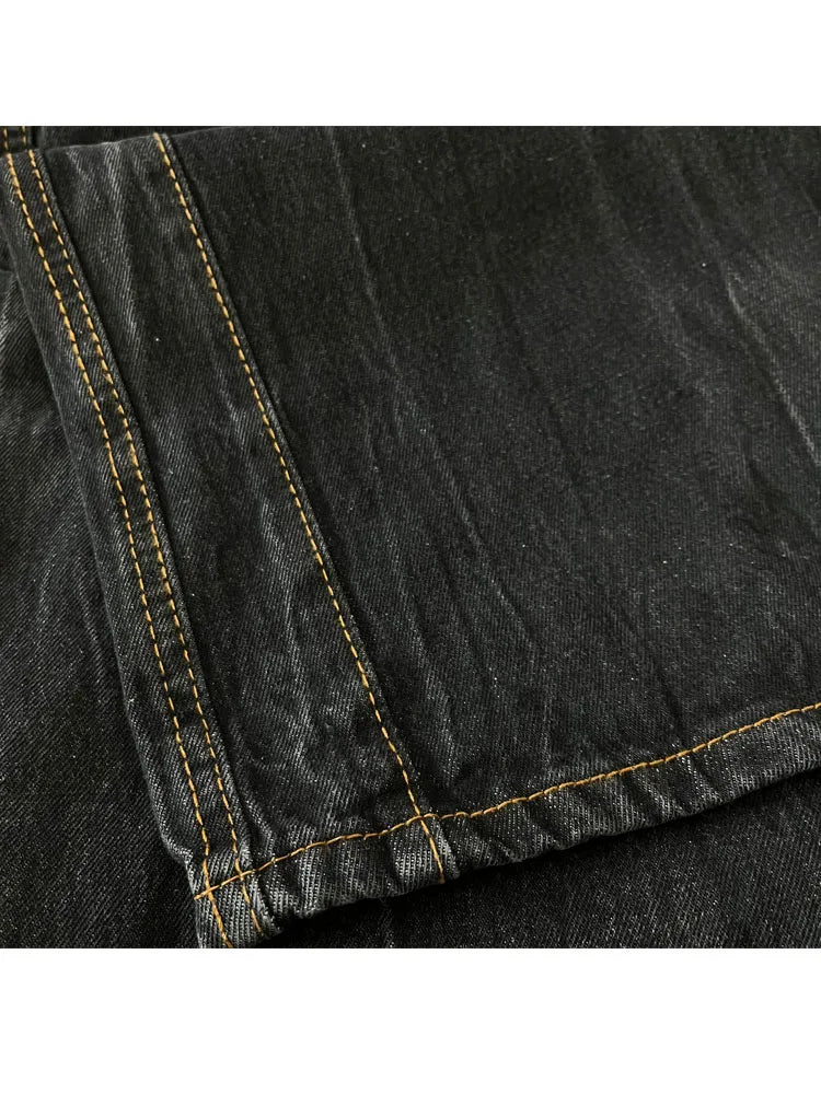 Aiertu Grunge Y2k Black Jeans Women Baggy Vintage High Street Oversized Denim Trousers Gothic Gyaru 2000s Acubi Fashion Jeans Aiertu