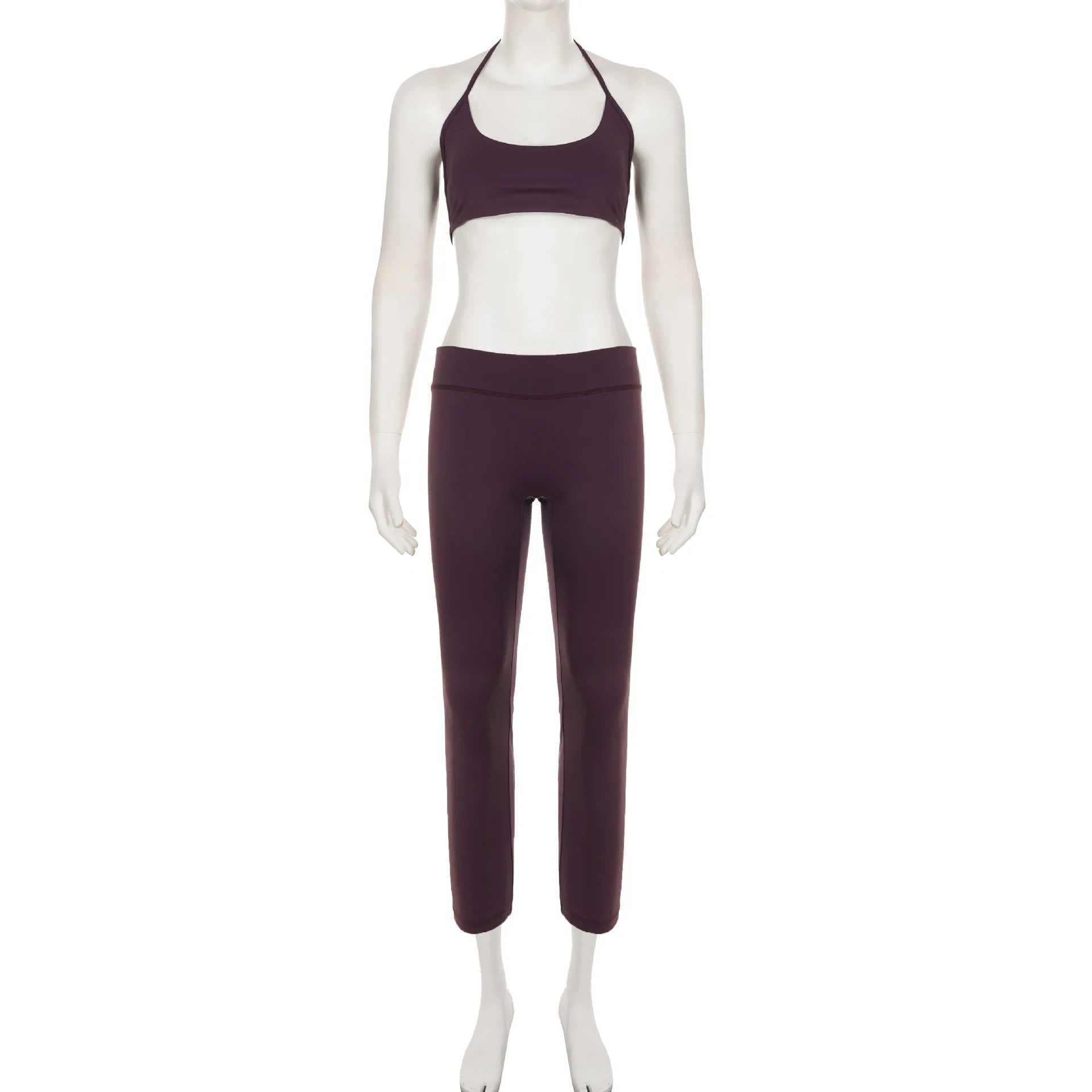 AIERTU  -  Spice Girl Suspender Vest Low Waist Skinny Hip Wrap Pants Two-piece Set Solid Color Simple Casual Sports Suit Aiertu
