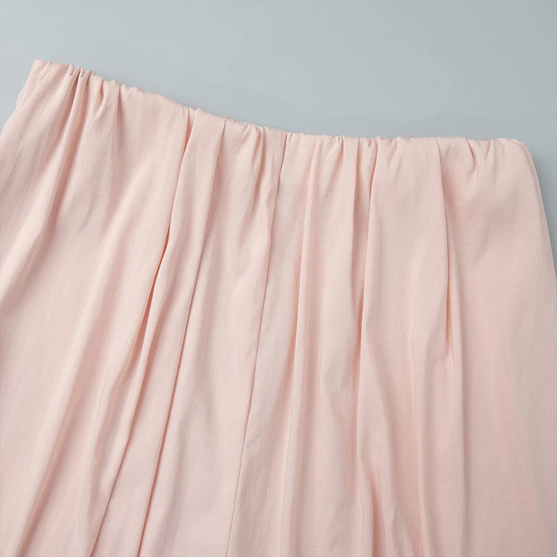 AIERTU  -  Summer Spring Strapped Lantern Pants High Waist Elastic Loose Sweet Girl's Party Long Ruched Pink Trousers Clubwear Aiertu