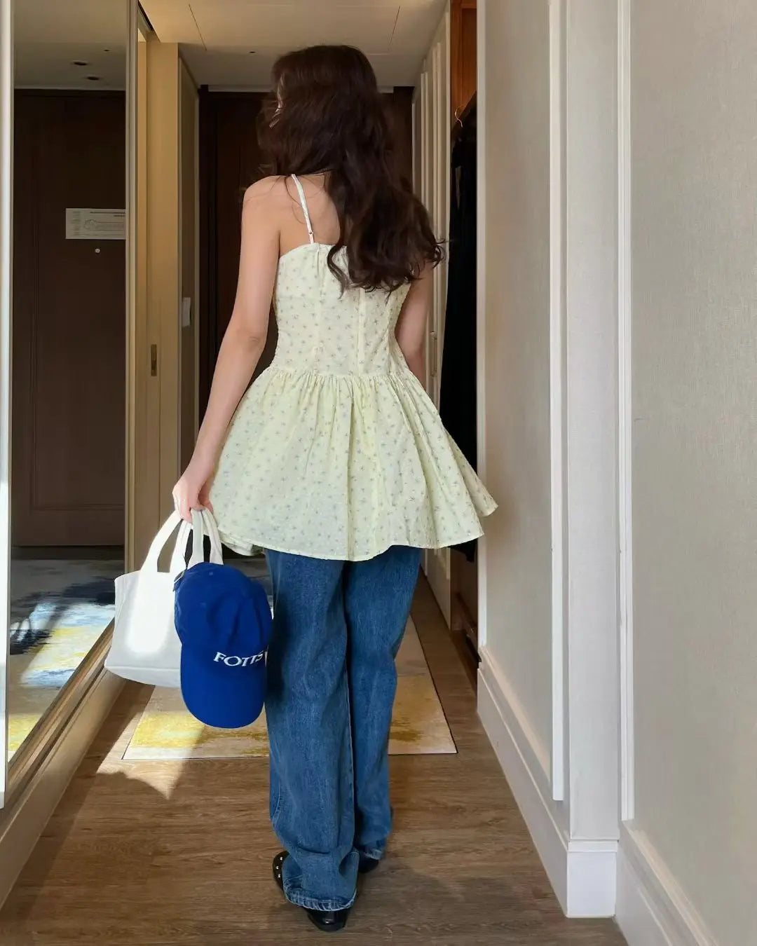AIERTU  -  Summer Fashionable Korean Style Floral Print Slimming Dress Versatile Streetwear Casual Princess Skirt Sleeveless Dress Aiertu