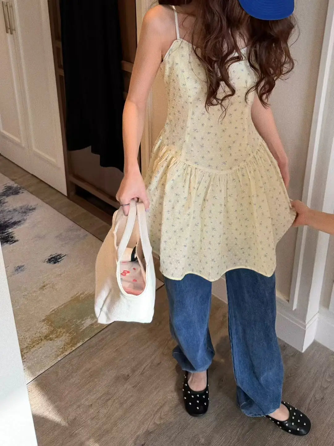AIERTU  -  Summer Fashionable Korean Style Floral Print Slimming Dress Versatile Streetwear Casual Princess Skirt Sleeveless Dress Aiertu