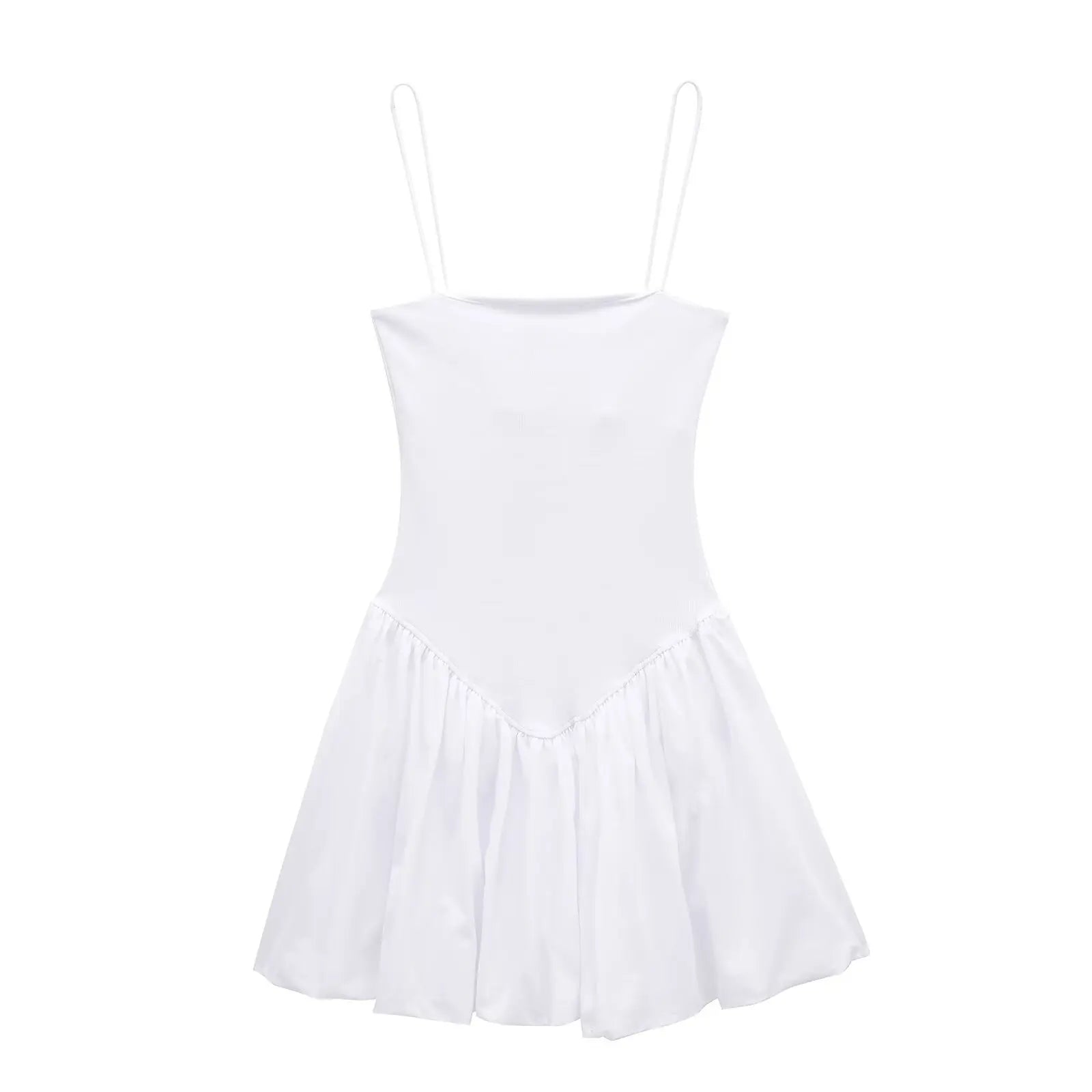 AIERTU  -  Vintage Casual Chic Solid Cami Short Draped Ball Gown Women's Summer Mini Beach Dress  Fashion New Vestidos Aiertu