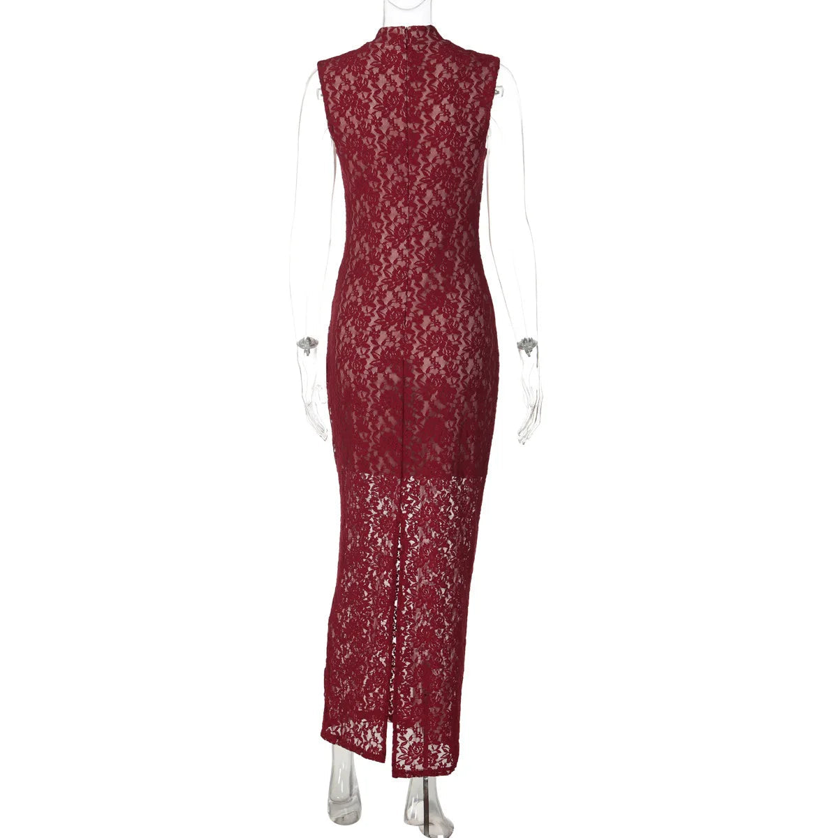 AIERTU  -  Hollow Lace Sleeveless Dress New Sexy Slim Fit Hip-hugging Slit Skirt Aiertu