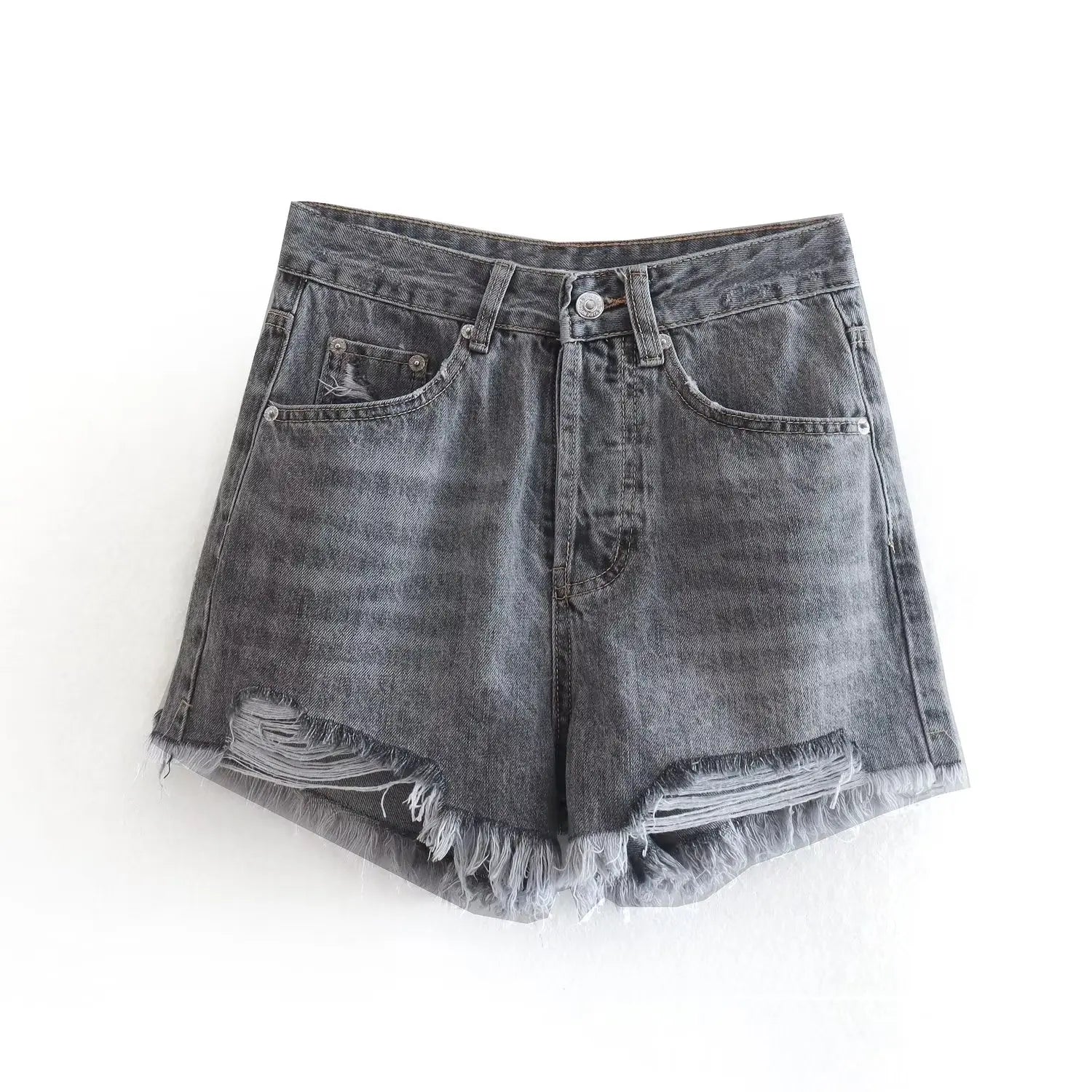 Aiertu Summer Pure Cotton Girls High Street Shorts Women Frayed Distressed Denim Mom Fashion Casual Bermuda Aiertu