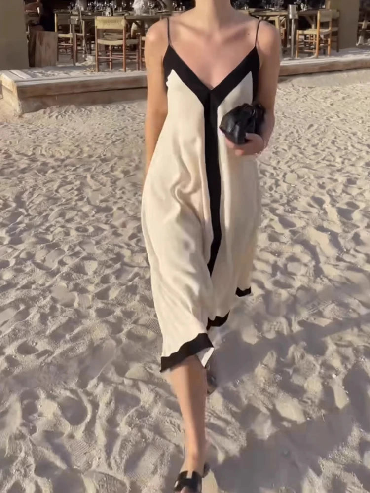 Aiertu Beach Style Holiday Vacation Slip Long Dress Women 2024 Summer Casual Sexy Backless Maxi Dresses Female Sundress Aiertu