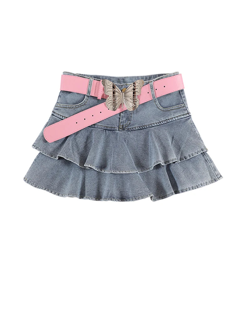 Aiertu Vintage Skirts Y2k Korean Style Women Jean Skirt Blue Kawaii Harajuku A-Line Denim Skirt Chic Casual Fashion Summer Clothes Aiertu