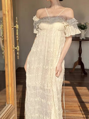 Aiertu Elegant Chic Women Casual A-Line Party Dress Summer Vintage Solid Party Wedding Prom Dresses Female One Pieces Robe Vestidos Aiertu