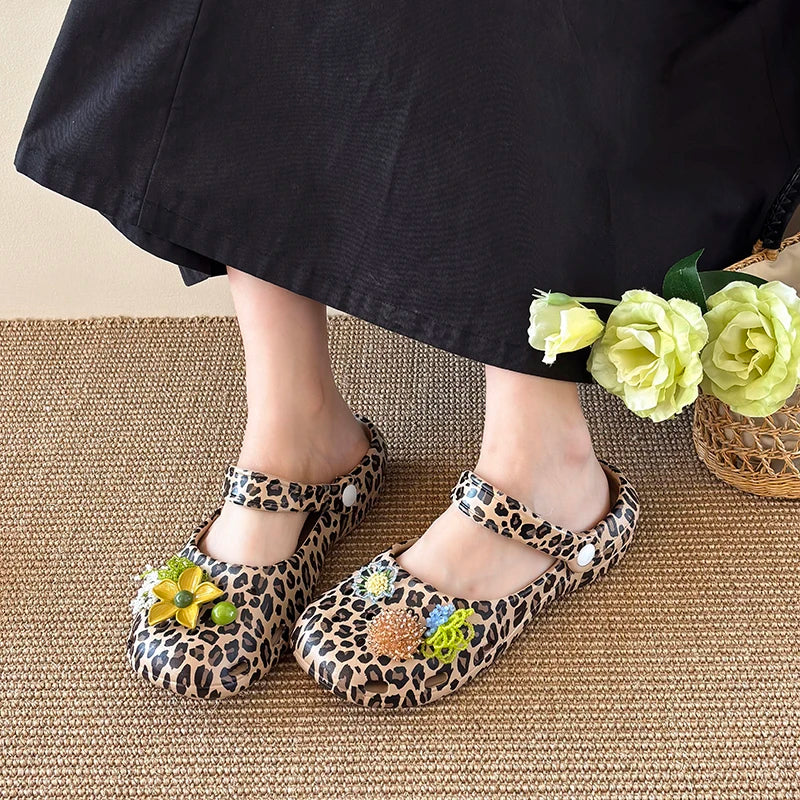 AIERTU  -  Summer Women's Slippers Luxurious Pearl Metal Flower Sparkling Designer Ballet Shoes Girls' Sandals Indoor and Outdoor Soft Aiertu