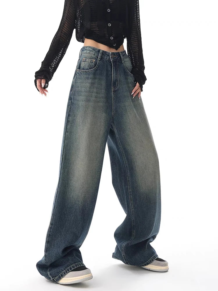 Aiertu Autumn Vintage Chicly Slim Button Female High Waisted Jeans American Basic Simple Casual Fashion S-XL Baggy Jeans Women Aiertu