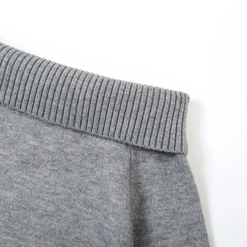 AIERTU  -  Knitted Clothing Two Piece Sets Off Shoulder Long Sleeve Sweater+Elastic Tight High Waist Shorts for Women Street Outfits Aiertu