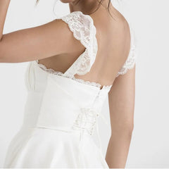 AIERTU  -  Lace Square Collar U Neck Mini Dress Skirt Straps Suspenders Slim Aline Backless White French Sweet Dress Summer Sleeveless Aiertu