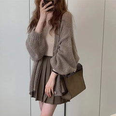 Autumn Knitted Lazy Style Long Sleeve Women's Loose Cardigans Winter Keep Warm Sweater Coat Fashion Solid Casual Tops Aiertu