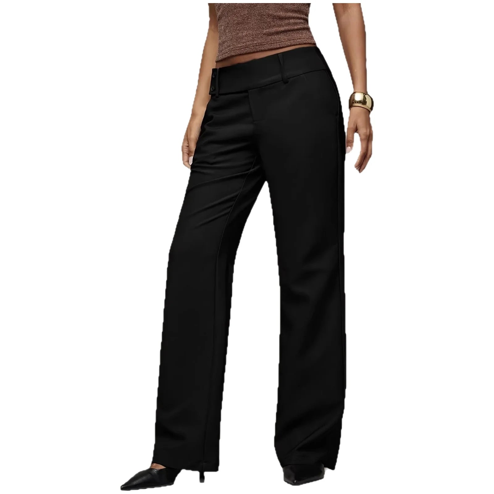 AIERTU  -  High Waist Wide Leg Pants Women's Casual Long Trousers Draping Slimming Elegant Commuter Style Fashionable Women's Trousers Aiertu