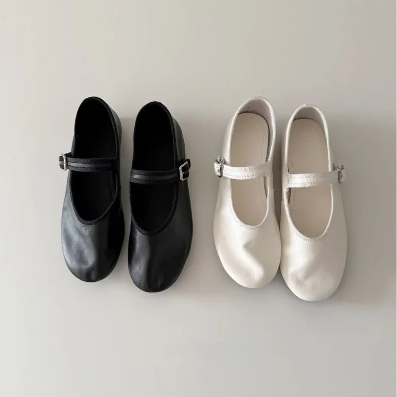 AIERTU  -  New Women's Mary Jane Shoes Exquisite Soft Leather Casual Shoes for Woman French Style Flat Shoe Designer Shoes Zapatos De Mujer Aiertu