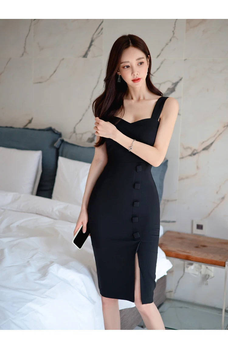 Aiertu Summer Vestidos Korean 2 Pieces Suit Coat And Suspenders Fashion Professional Dress Women Sheath Pencil Dresses Aiertu